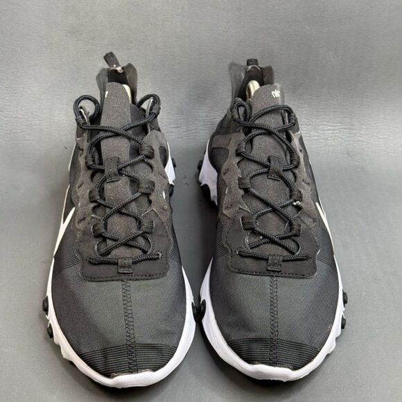 Nike React Element 55 Black White athletic sneaker shoes size 12 - Picture 2 of 8